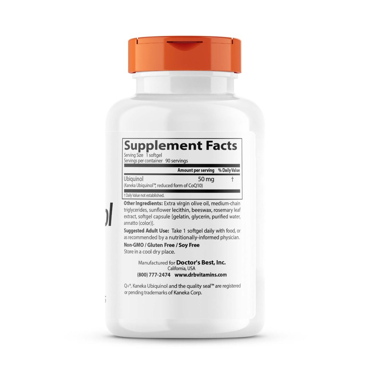Doctor's Best Ubiquinol with Kaneka Q10 50mg - 90 Softgels for Heart Health & Energy Support - Supports Cardiovascular Wellness & Cellular Energy Production