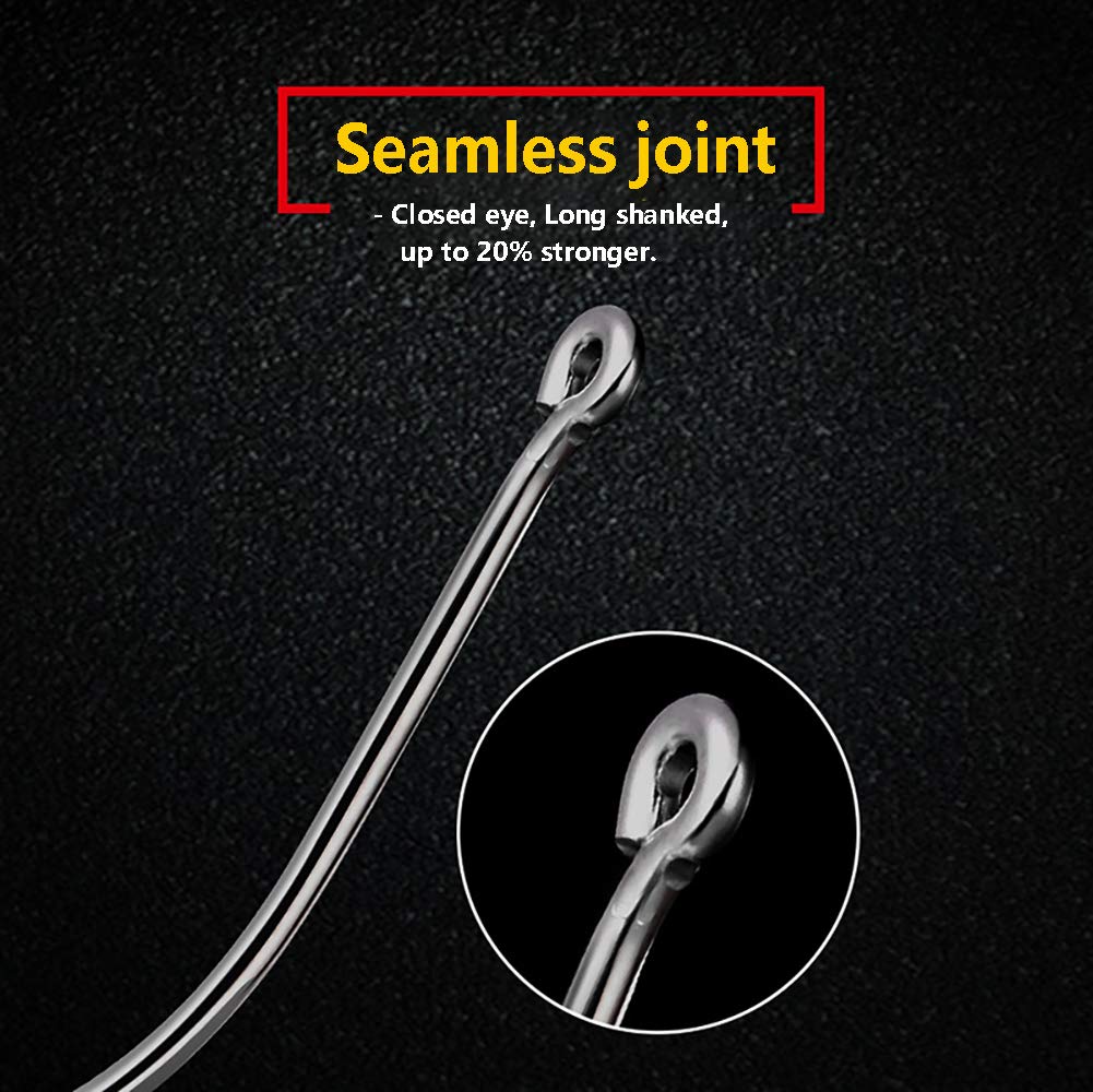 **150pcs Forged Long Shank Fishing Hooks - Stainless Steel Saltwater & Freshwater Circle Octopus Hooks for Bass, Trout, Catfish - Durable Strong Fishing Gear for Deep Sea & Shoreline Angling**