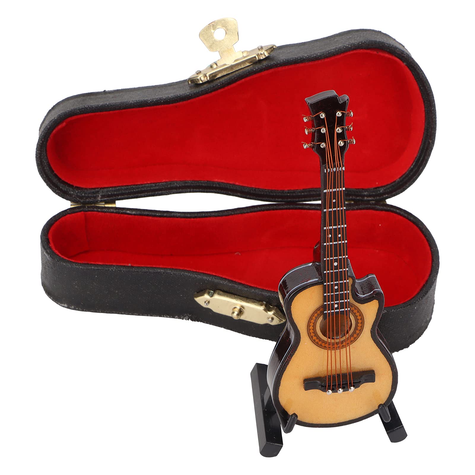 EBTOOLS Mini Electric Guitar Model - 10cm Basswood & Metal Miniature Guitar Replica, Portable Musical Instrument Decor for Home, Office, and Gifts | Perfect for Music Lovers, Collectors, and Desk Display