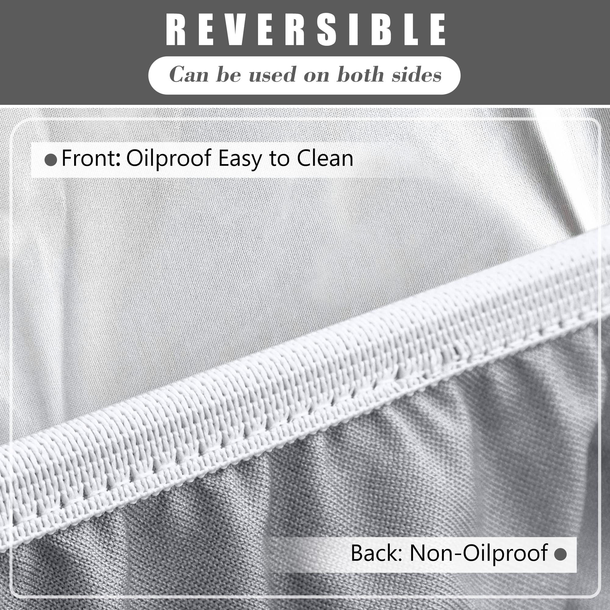 ManMengJi 2 Pack Round Fitted Tablecloth - Reversible Waterproof Stain Resistant Elastic Table Cover for 45