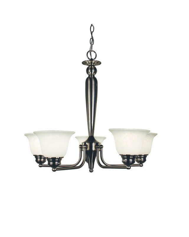 Z Lite Lighting 100 5P BN 5-Light Modern Chandelier in Brushed Nickel Finish - Elegant Ceiling Fixture for Dining Room, Bedroom or Entryway Lighting