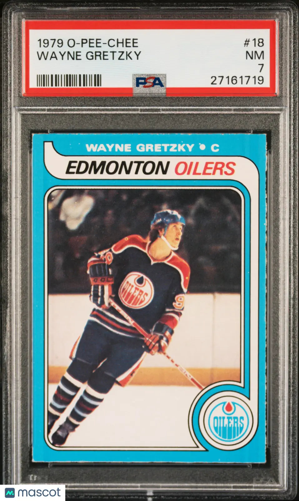 1979 O-Pee-Chee Wayne Gretzky Rookie Card #18 PSA 7 - NHL Hockey Collectible for Display & Investment
