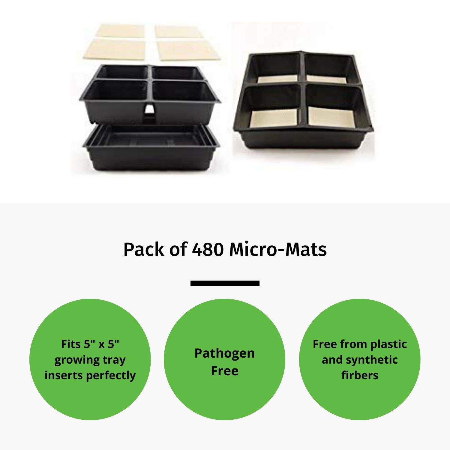 Organic Micro-Mat Minis Hydroponic Grow Pads for Wheatgrass & Microgreens - 4