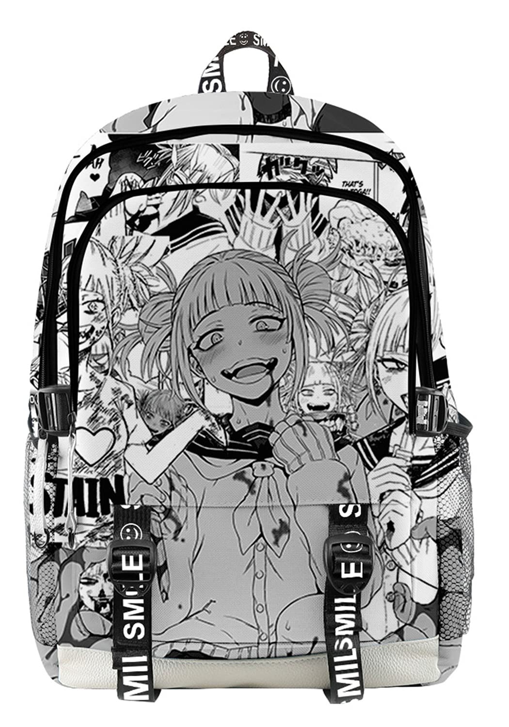 **HANDAFA Anime My Hero Academia Shoulder Bag - Himiko Toga Print Backpack, Fashion Manga Daypack for School, Cosplay & Anime Conventions (Toga BW)**