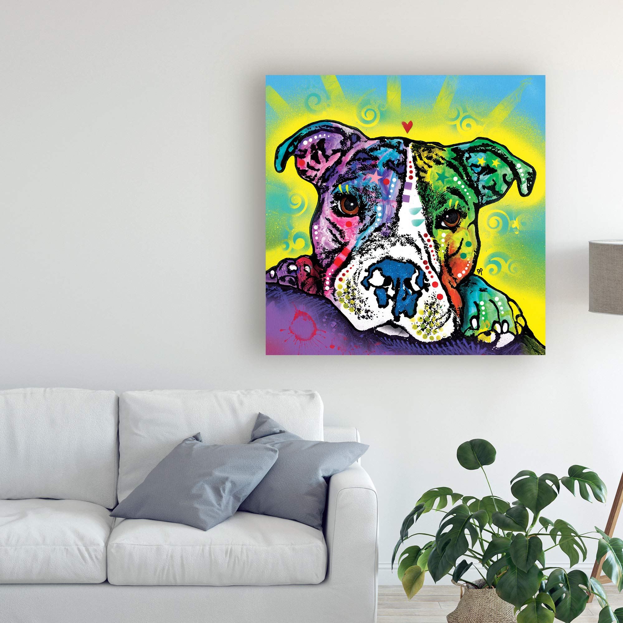 Dean Russo The Baby Pit Bull 18x18 Canvas Art Print - Premium Trademark Fine Art for Home & Office Decor, Perfect for Dog Lovers & Pet-Themed Interior Design