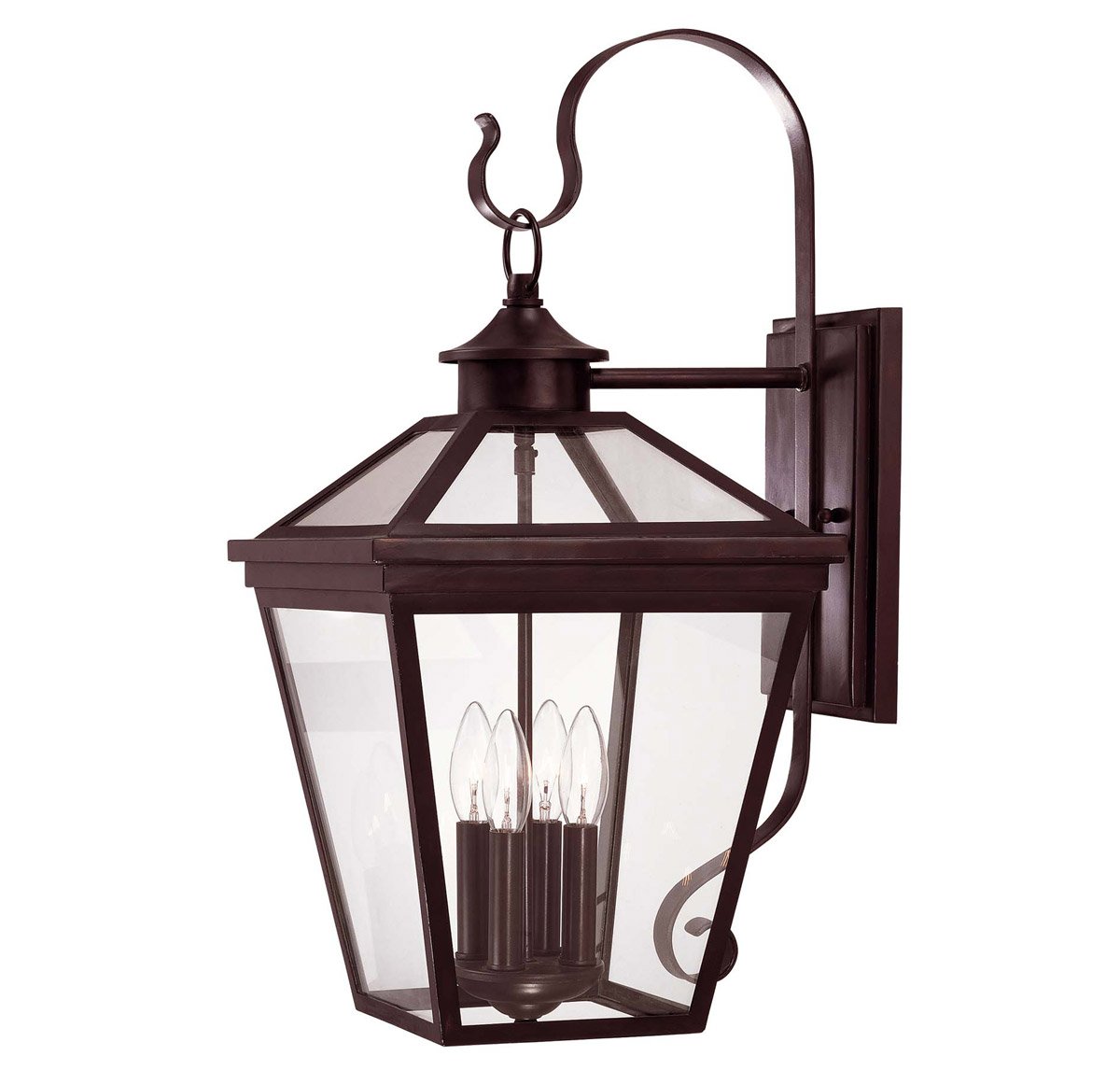 4-Light Wall Sconces with English Bronze Finish - 12 Inch Candelabra Bulbs (160W) - Perfect for Bedroom, Living Room & Hallway Lighting