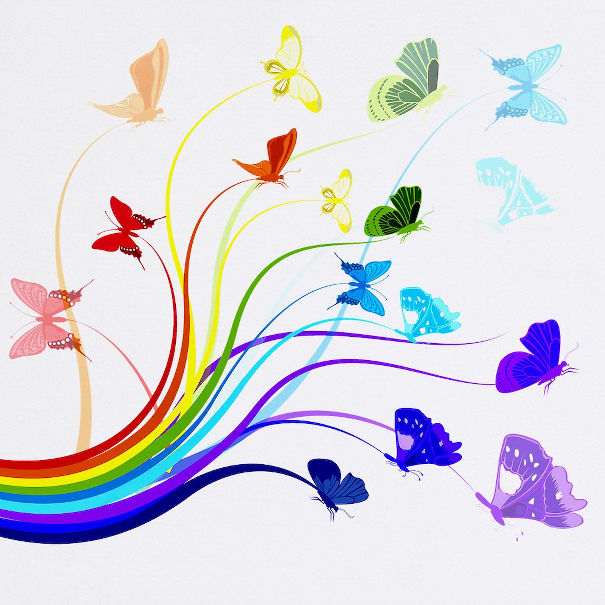 Colorful Butterflies & Rainbows Non-Slip Rubber Mouse Pad - Gaming & Office Computer Mousepad for PC, Laptop, Work & Home Use