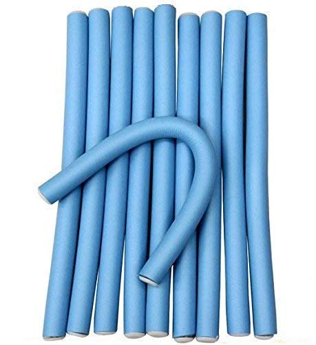 DEXO Hair Curling Flexi Rods Set - 10 Pack Magic Air Hair Rollers, Bendy Styling Sticks & Clips for Soft Curls and Waves - Perfect for Home Salon, DIY Styling, and Professional Use