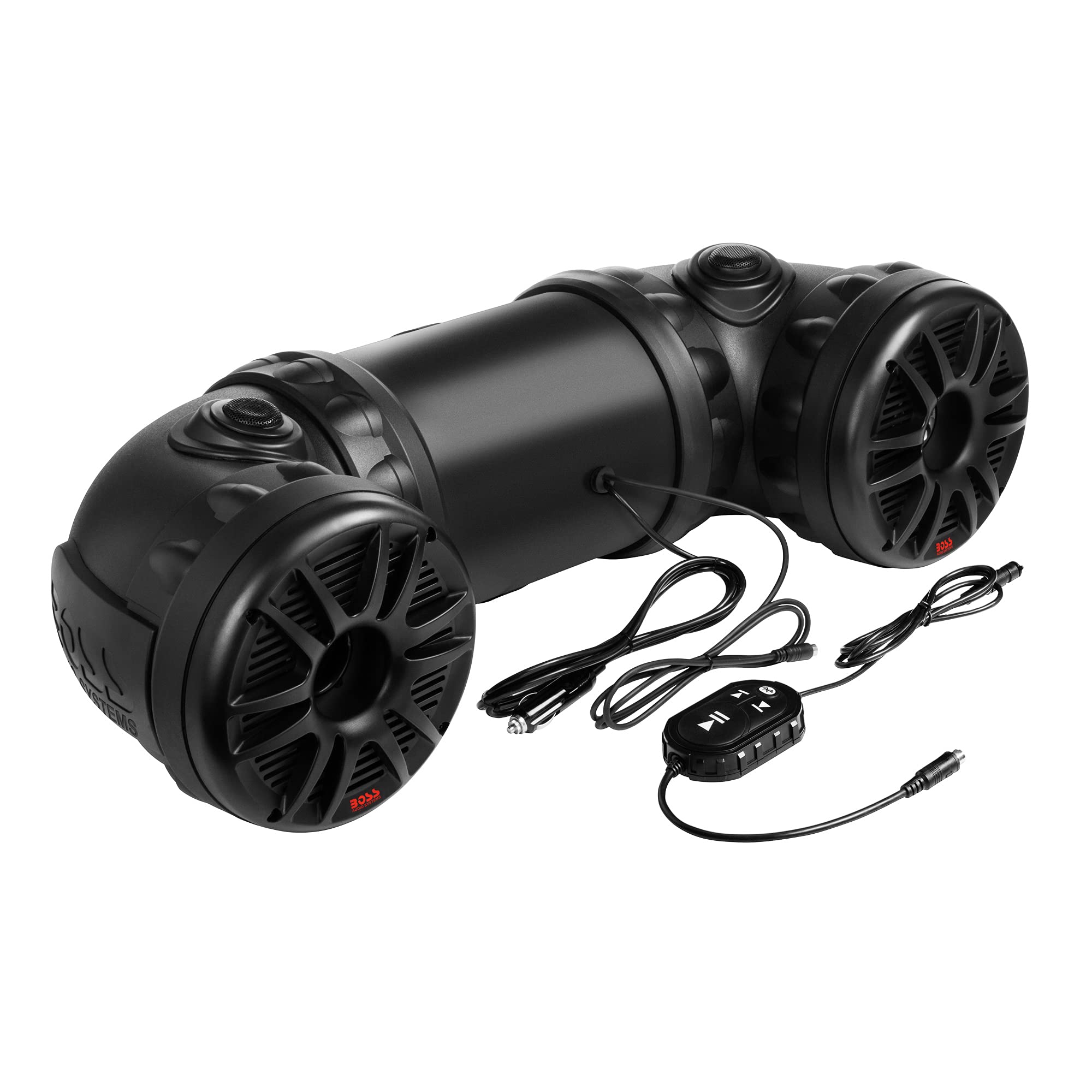 BOSS Audio Systems ATV85B Weatherproof Sound System - 8 Inch Speakers, 1.5 Inch Tweeters, Built-in Amplifier, Bluetooth Remote, Full Range Audio, Stereo Hookup for ATV, UTV, and Outdoor Adventures