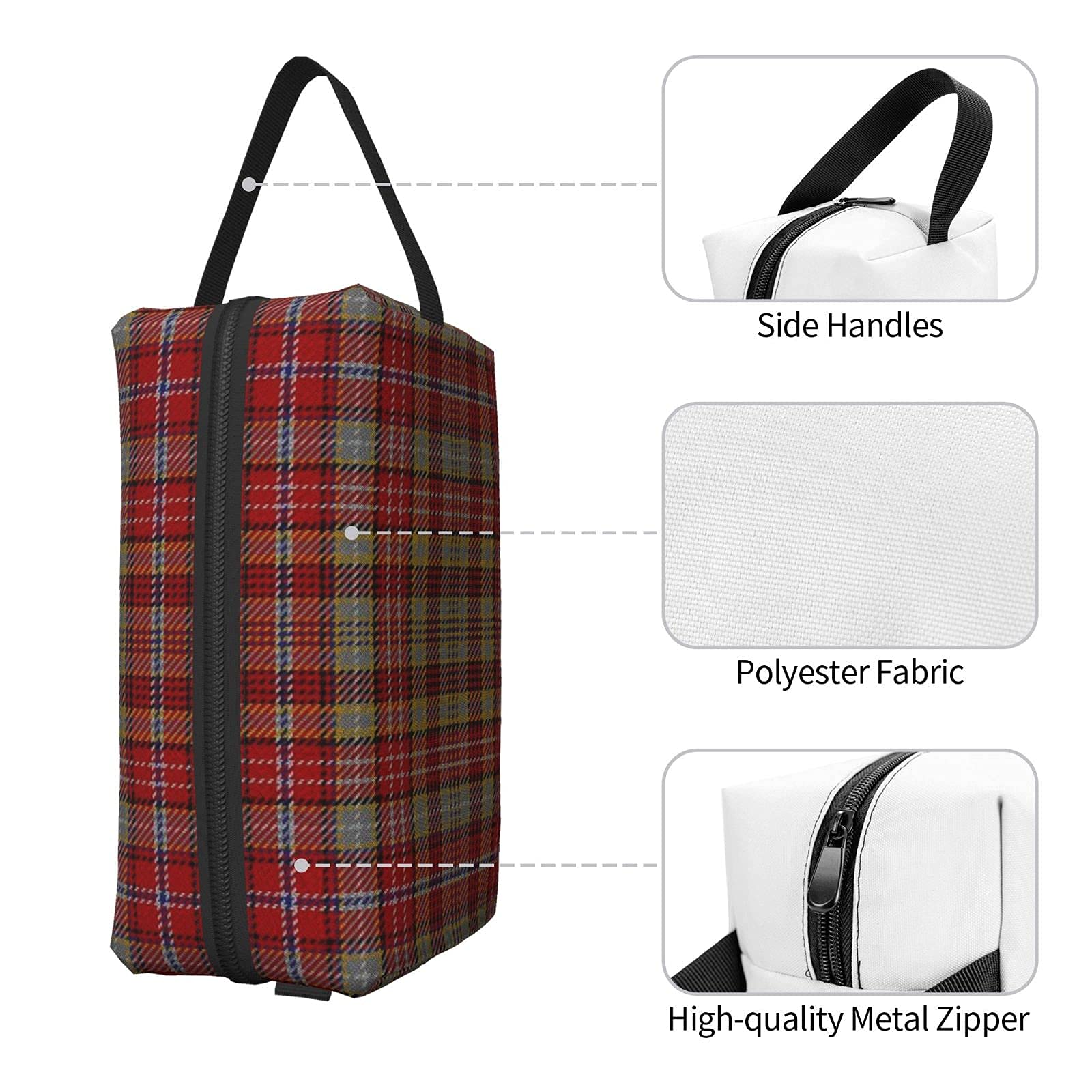 Ogilvie Clan Tartan Makeup Bag - Large Travel Cosmetic Organizer Pouch for Women | Portable Toiletry Bag for Makeup Brushes, Skincare & Travel Essentials | Perfect for Vacations, Gym & Daily Use