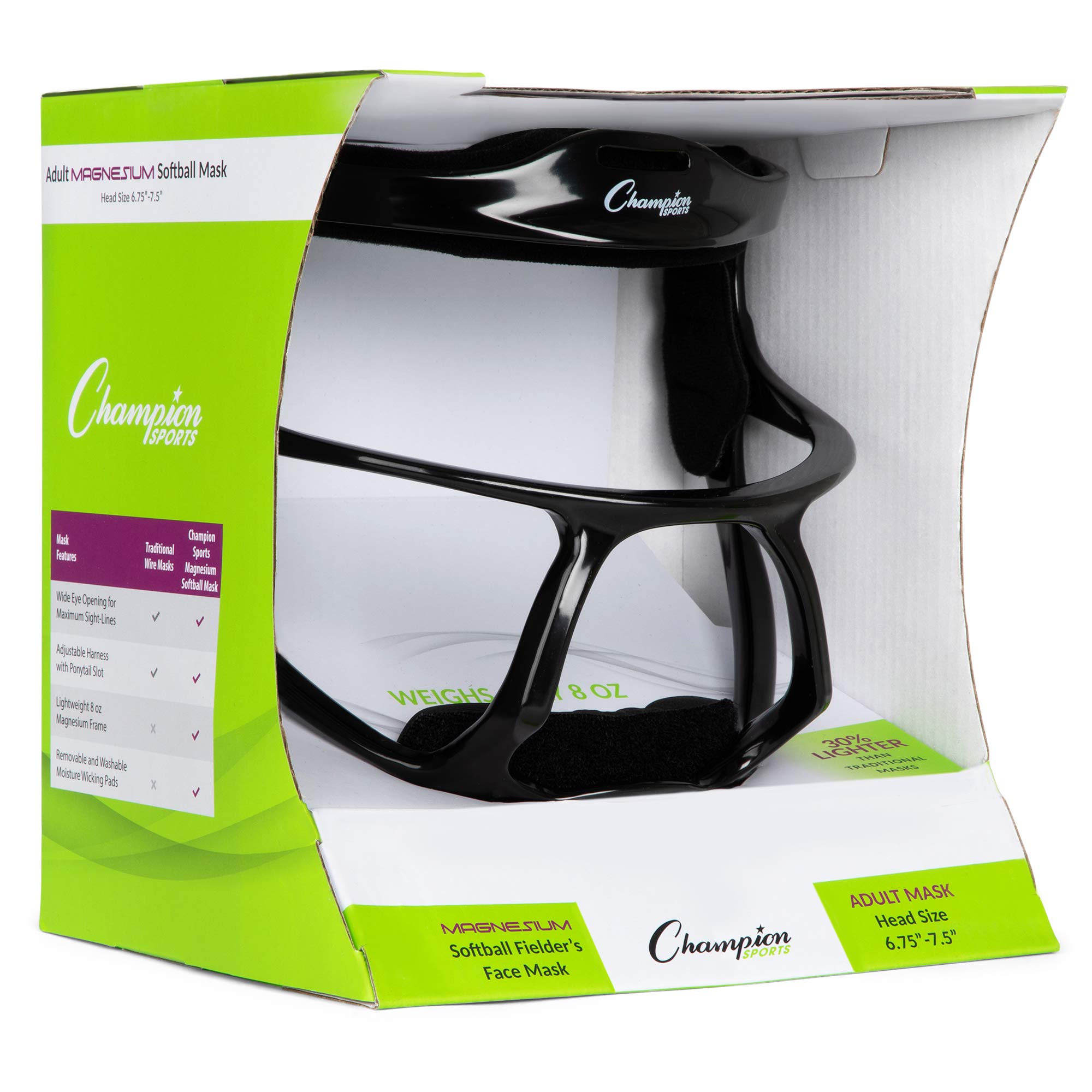 Champion Sports Magnesium Softball Face Mask - Lightweight Protective Gear for Baseball & Softball Players - Perfect for Training, Games & Safety Protection