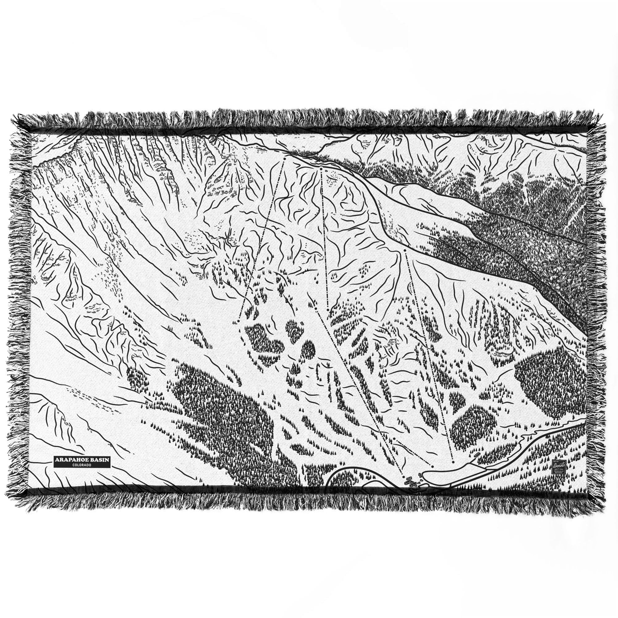 Arapahoe Basin Colorado Ski Trail Blanket - Warm & Cozy Mountain Blanket for Skiing, Snowboarding & Outdoor Adventures - Perfect for Cabins, Camping & Winter Sports