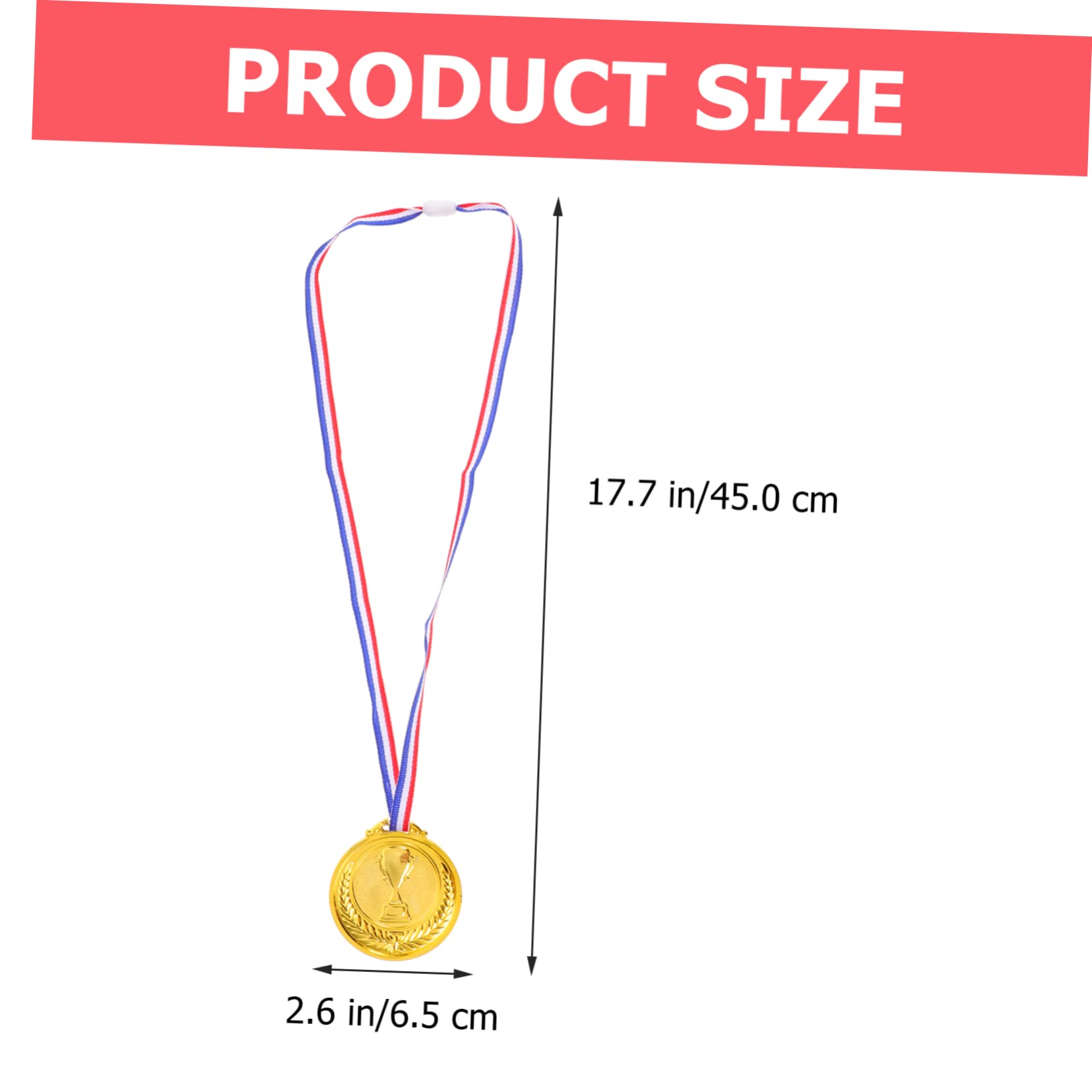 TOGEVAL 6 Pack Customizable Kids Sports Medals - Reusable Plastic Award Medals for Children's Games, Competitions & School Events - Perfect for Track Meets, Soccer Tournaments & Birthday Party Prizes