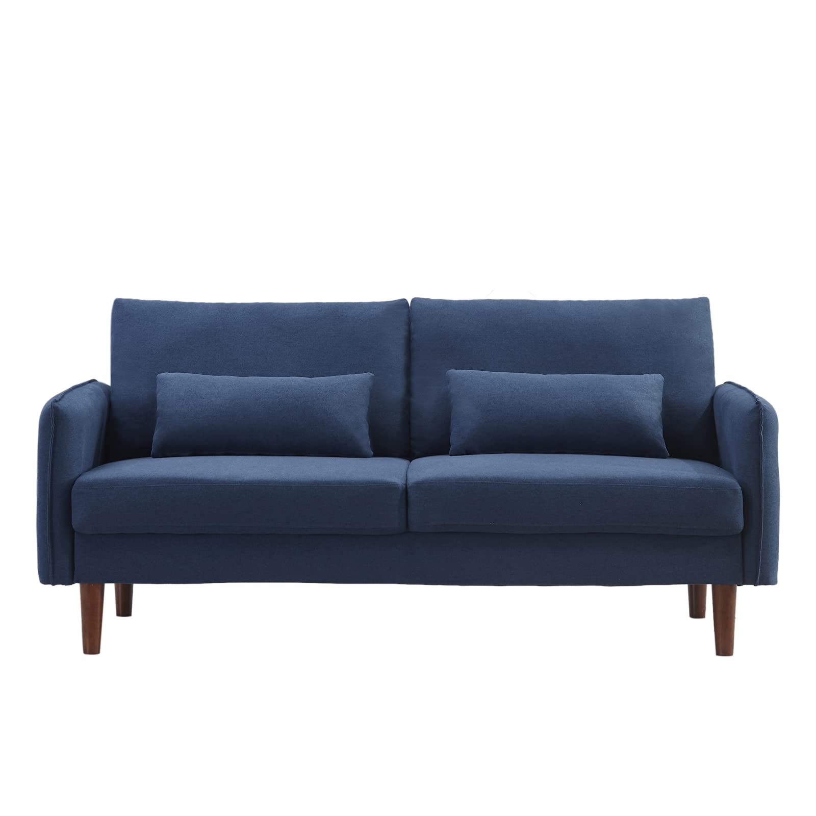 Modern Blue Fabric Sofa Couch - Soft Upholstery, Space-Saving Design for Small Living Rooms - Easy Tool-Free Assembly - Perfect for Apartments, Studios & Cozy Home Decor