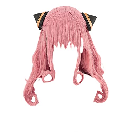 Anime SPY FAMILY Anya Forger Pink Cosplay Wig - Long Straight Pink Hair for Anime Costume, Role Play & Halloween Party Accessories - Perfect for Cosplay Events, Comic Con, and Themed Parties