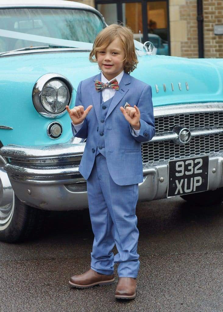 Cavani Boys Blue Jay 3-Piece Sky Blue Slim Fit Suit | Formal Wear for Weddings, School Dances & Special Occasions