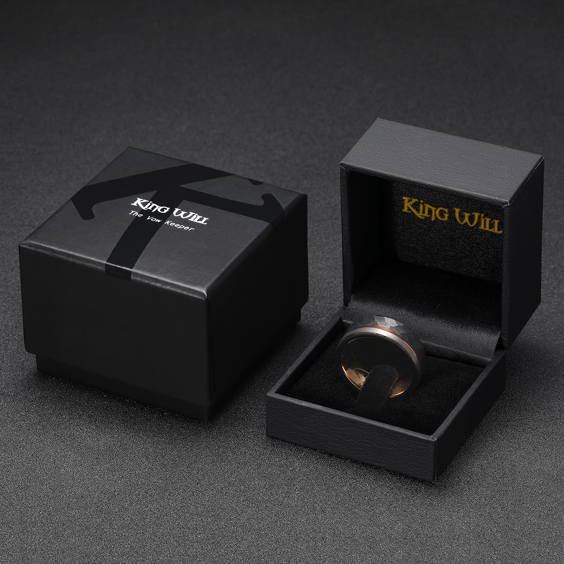 King Will LOOP Men's & Women's Tungsten Carbide Wedding Band Ring - 6mm/8mm Comfort Fit in Black, Silver, Blue & Brushed Gold - Durable & Scratch-Resistant for Everyday Wear, Anniversary Gifts & Couple Rings