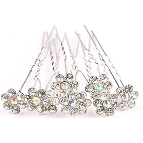 20PCS Crystal Rhinestone Juda Hair Pins for Women - Elegant Bun Decorations & Hairstyle Accessories for Parties, Weddings, and Special Occasions