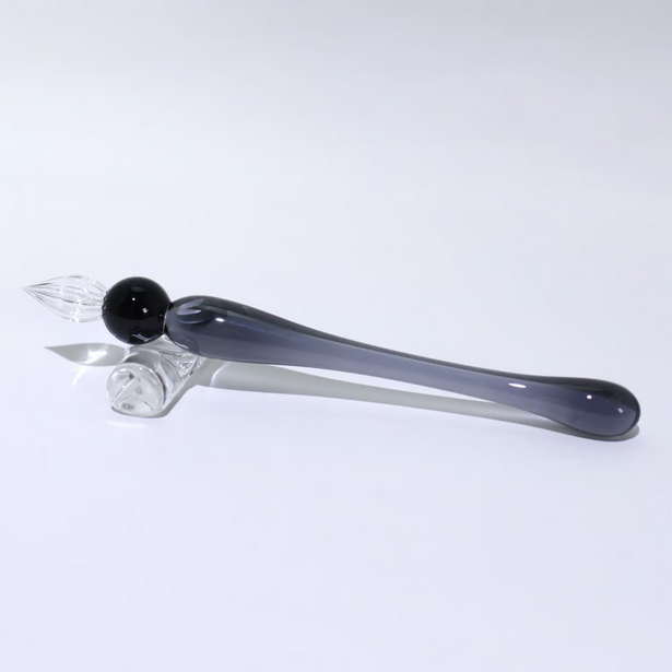 Japanese Glass Dip Pen - Short & Gray Calligraphy Pen for Writers, Artists & Lettering Enthusiasts | Perfect for Ink Drawing, Handwriting Practice & Unique Gift Ideas