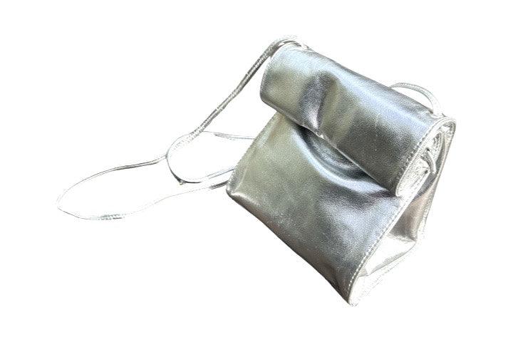 Premium Metallic Silver Padron Pepper Bag - Stylish & Durable for Groceries, Shopping, and Travel