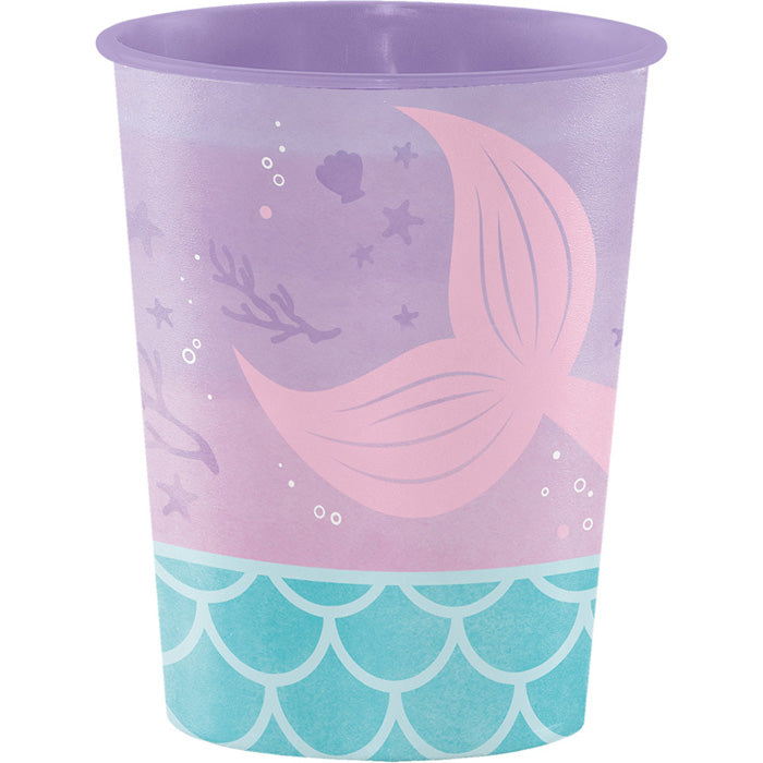 12-Pack Bulk Iridescent Mermaid Party Cups - 16 oz Plastic Tumblers for Birthday Parties, Baby Showers & Poolside Drinks - Perfect for Themed Events & Summer Celebrations