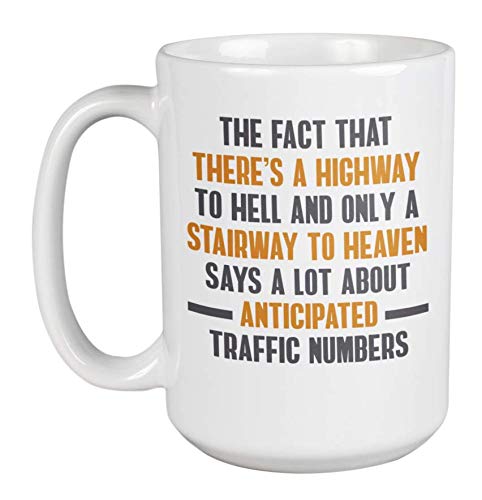 Highway to Hell AC/DC Rock Music Coffee Mug - 15oz Ceramic Cup for 70s 80s Rock Fans - Perfect for Home, Office & Gifts for Music Lovers
