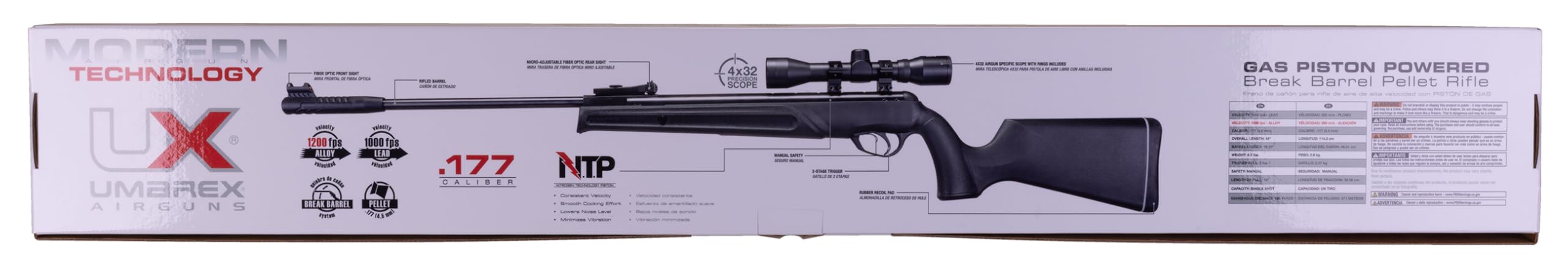 Umarex Prymex Break Barrel .177 Caliber Pellet Gun Air Rifle - Precision Hunting & Target Practice for Outdoor Shooting Sports
