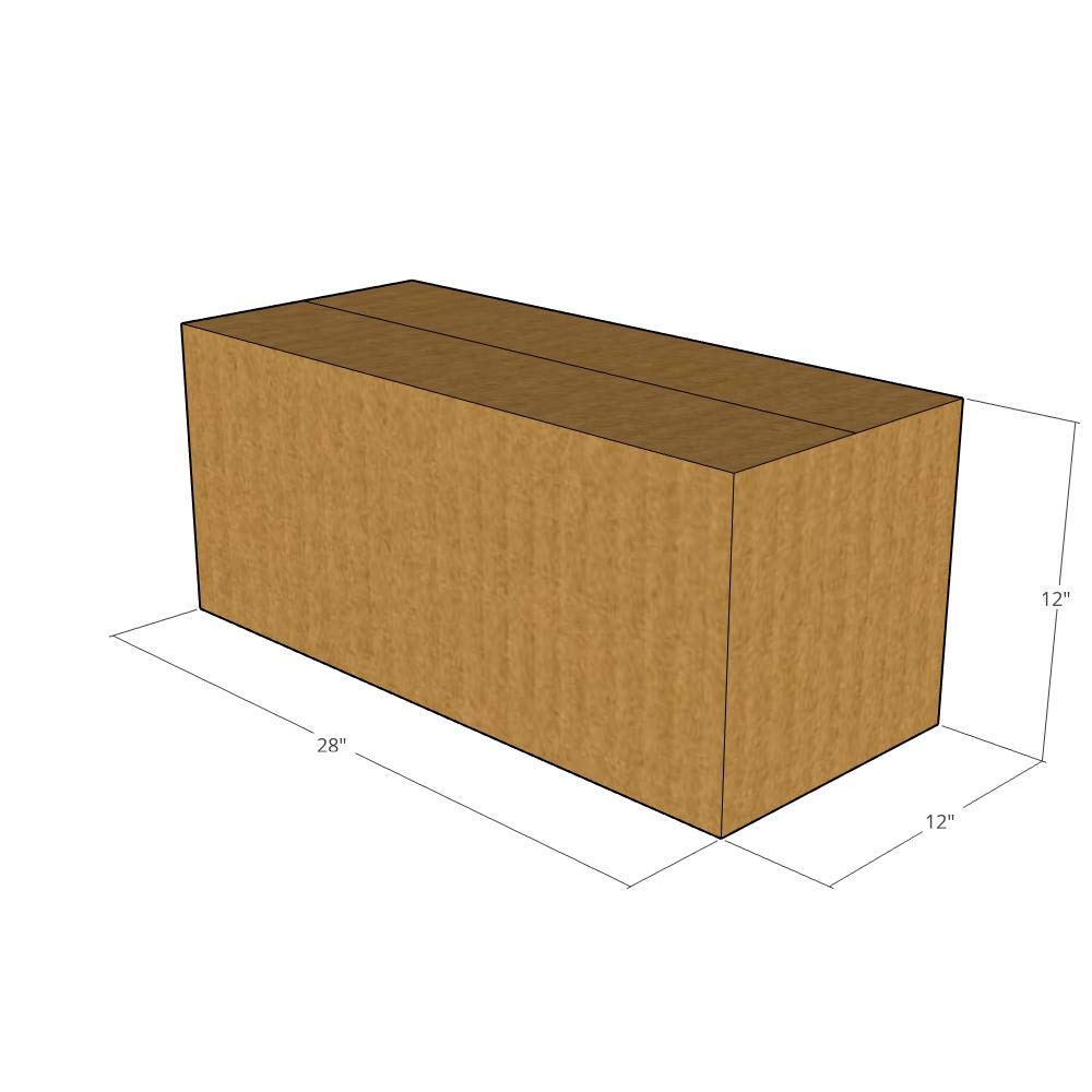 100 New 28x12x12 Inch Corrugated Shipping Boxes - 32 ECT Strength - Perfect for Moving, Storage & Ecommerce Packaging (LxWxH)