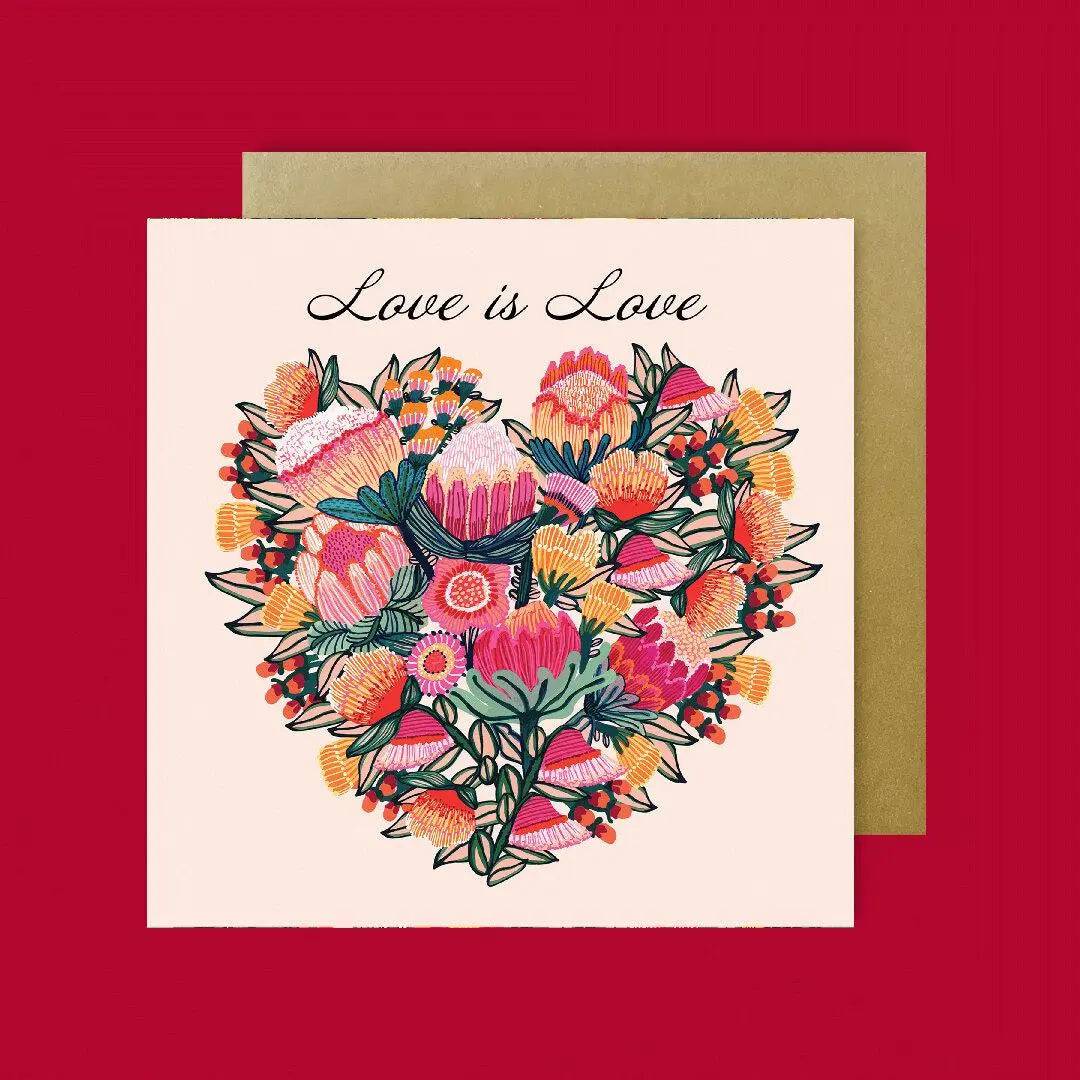 Love is Love Australian Greeting Card Set - Perfect for Weddings, Anniversaries & LGBTQ+ Celebrations