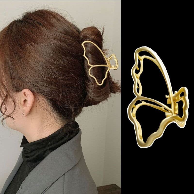 APSAMBR - Large Metal Hair Claw Clips, Oversized Butterfly Geometric Hair Barrettes for Women - Hair Accessories Gift for Everyday, Wedding & Party Styles