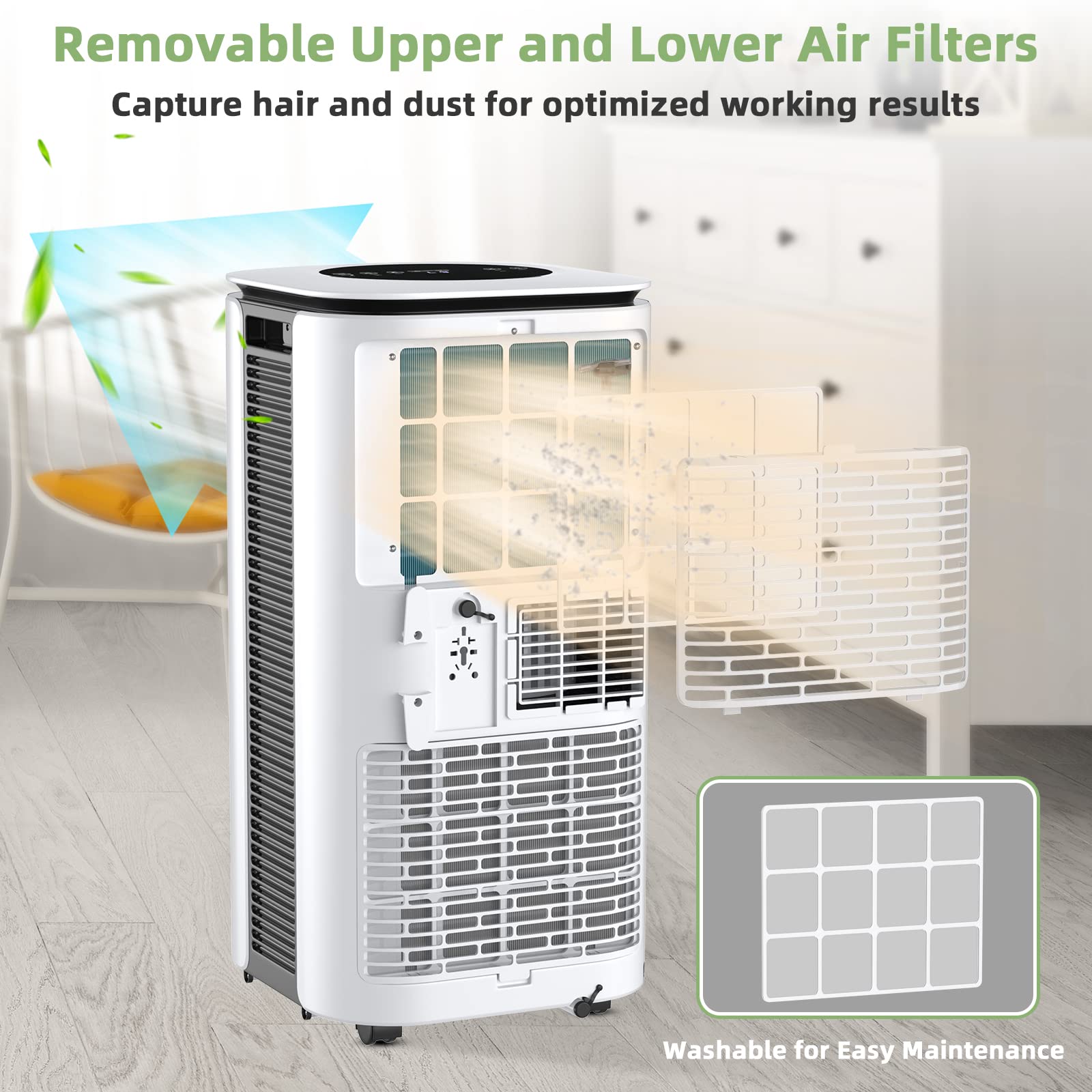 COSTWAY 9000BTU Portable Air Conditioner with Remote Control, 2 Fan Speeds & 24H Timer - Cools Rooms Up to 350 sq.ft - Includes Window Installation Kit - Perfect for Bedrooms, Offices & Small Apartments