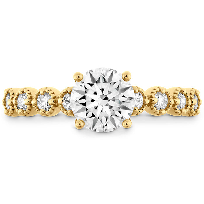 Hearts On Fire Diamond Bar Single Prong Milgrain Engagement Ring - 14K White Gold Wedding Band for Women, Elegant Bridal Jewelry Gift for Her | Perfect for Proposals, Anniversaries & Special Occasions