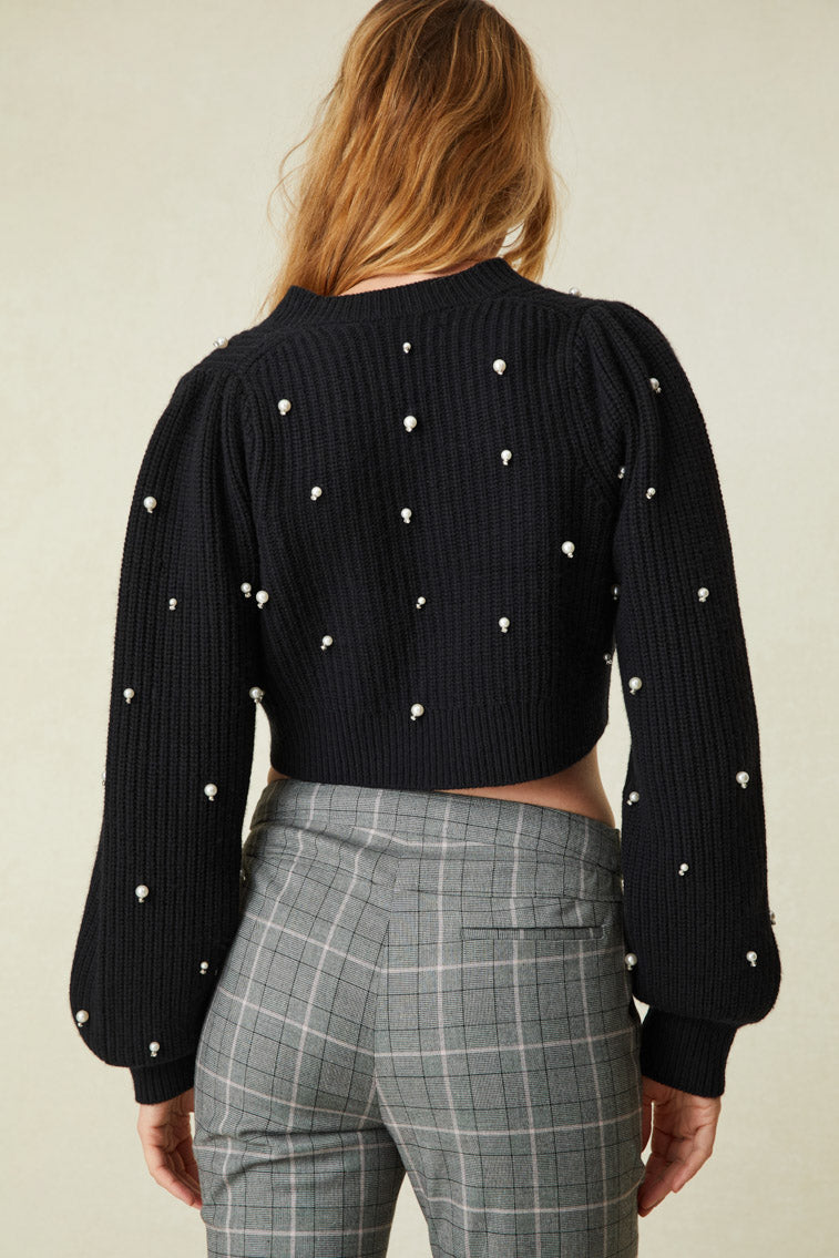 Frances Embellished Cardigan for Women - Elegant Knit Sweater with Beaded Details | Perfect for Office Wear, Date Nights & Fall Layering