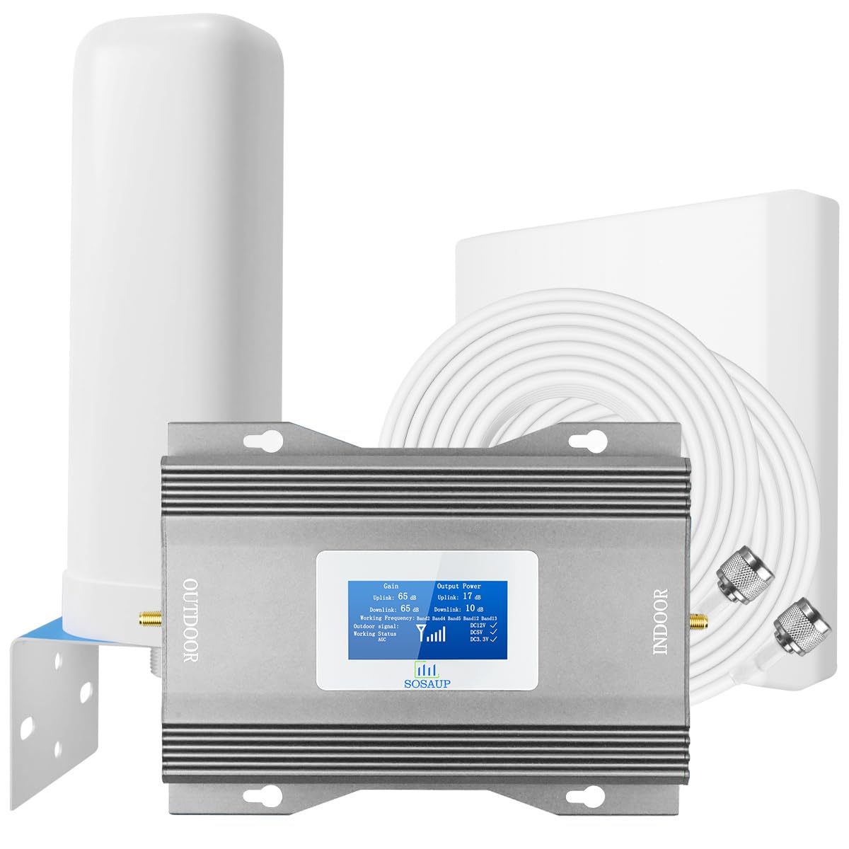 Cell Phone Signal Booster for Verizon, AT&T, T-Mobile, US Cellular & MetroPCS - Universal 4G LTE Car Signal Amplifier for All Carriers - Improve Call Quality & Data Speed in Cars, Homes & Offices