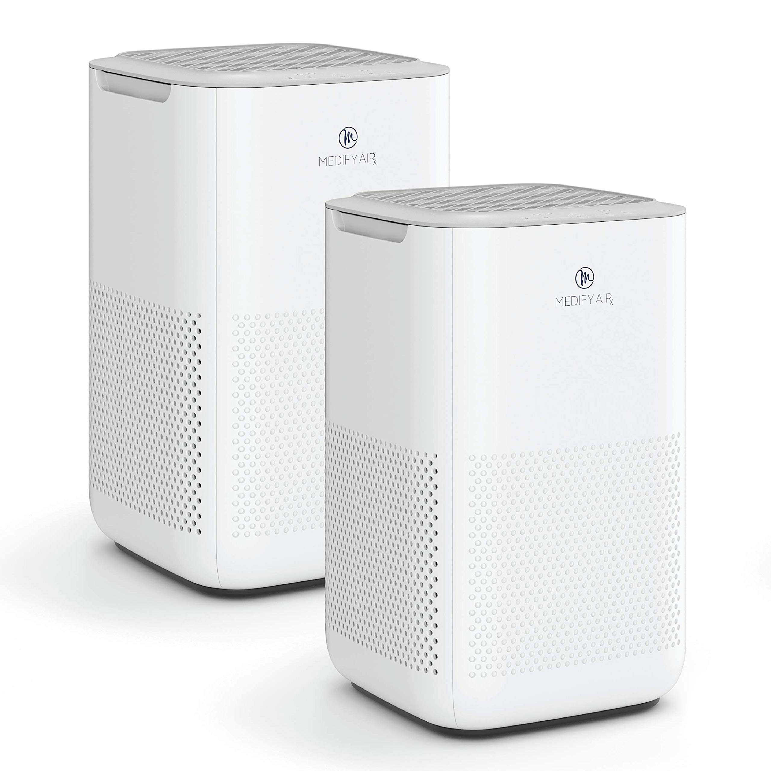 Medify MA-15 True HEPA H13 Air Purifier - Covers 585 sq ft in 1 Hour | Removes Allergens, Smoke, Dust, Pollen, Pet Dander & Odors Down to 0.1 Microns | Ideal for Bedrooms, Living Rooms & Offices | White, 2-Pack