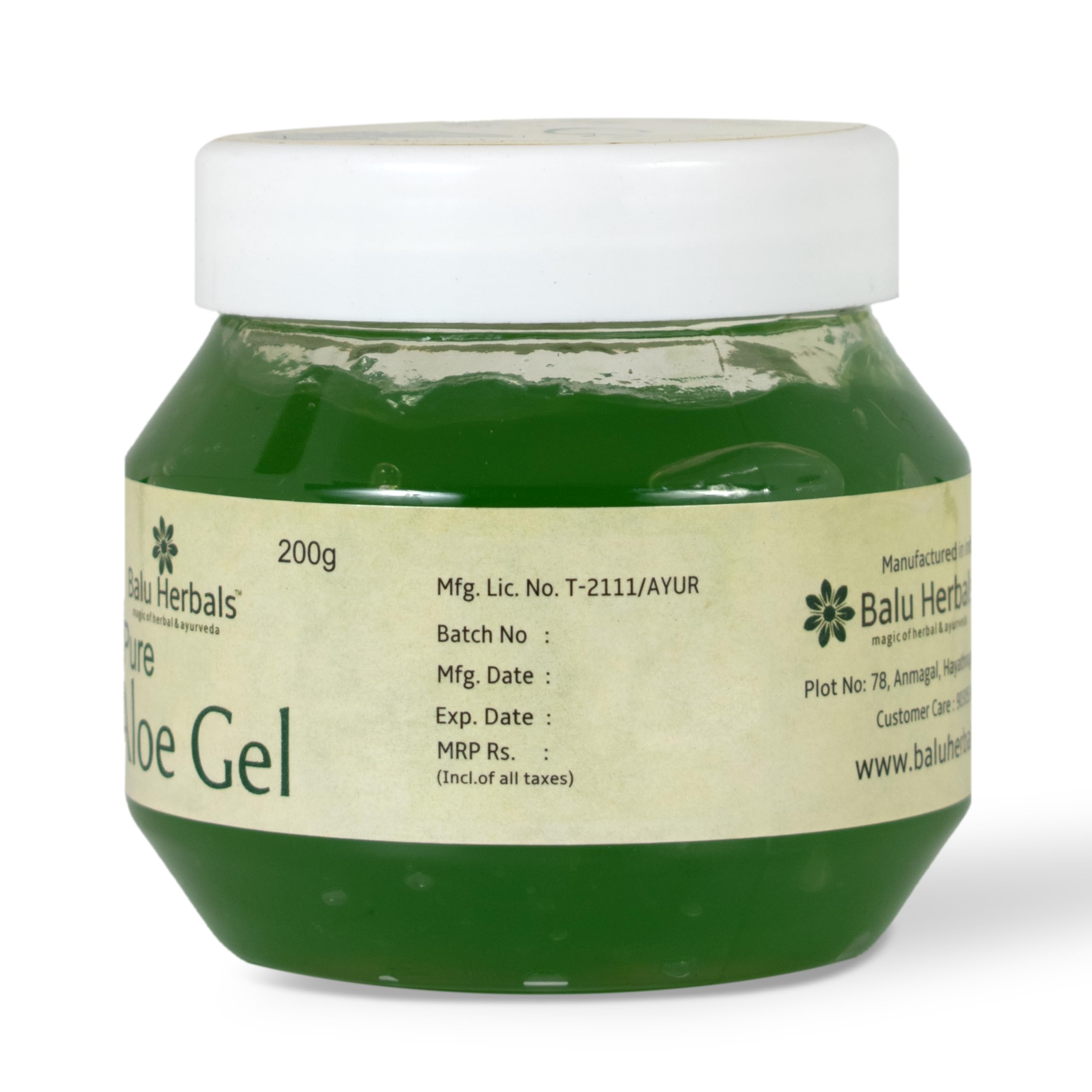Organic Aloe Vera Gel 200g - Pure & Natural Skin Care for Sunburn Relief, Moisturizing & Hair Care - Perfect for After Sun Care, Face Hydration & Scalp Treatment