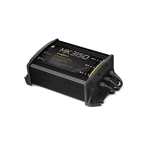 Minn Kota MK-315D 3-Bank 15 Amp On-Board Marine Battery Charger for Boats, Fishing & Watercraft - Perfect for Deep Cycle, AGM & Lithium Batteries