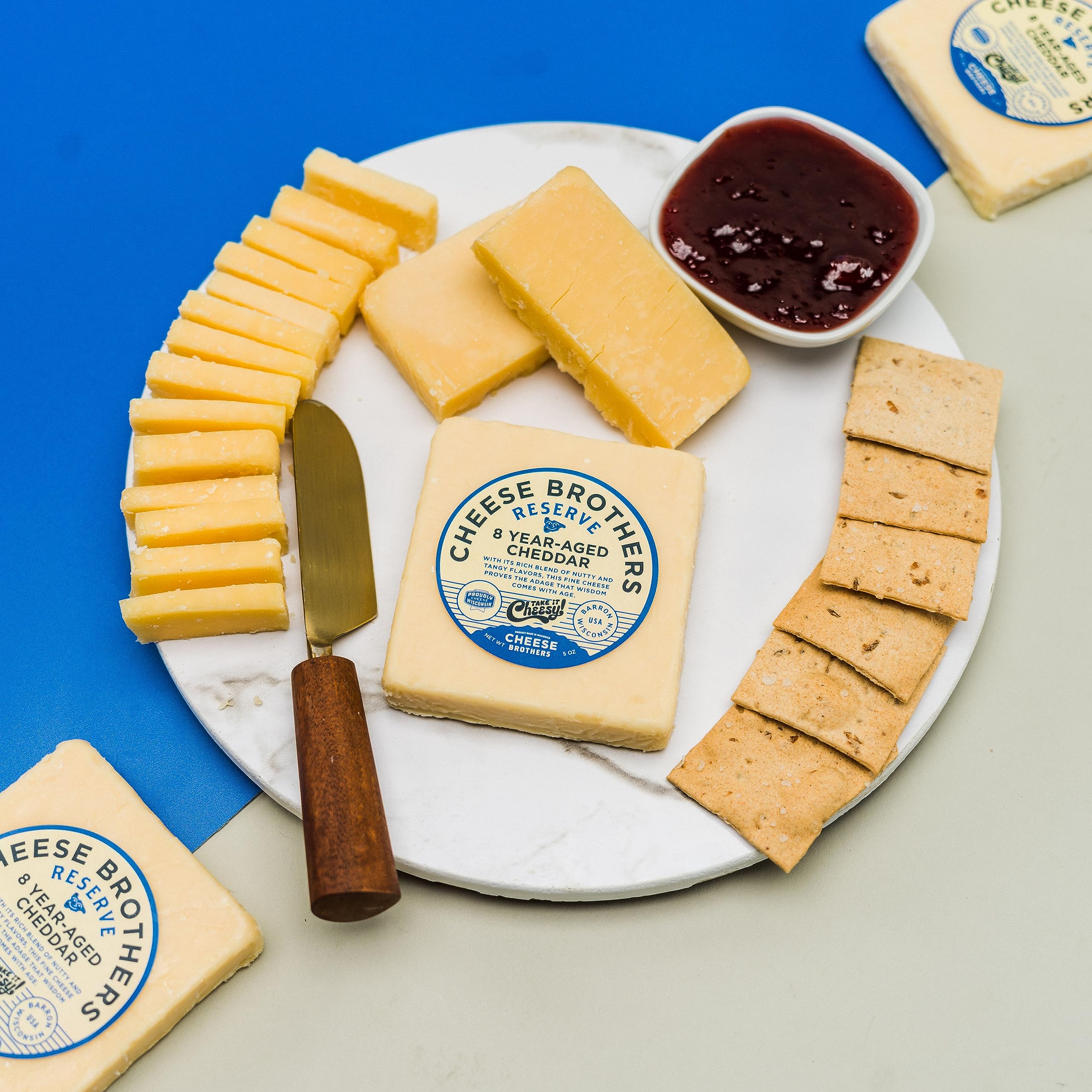 Premium Aged Cheddar Cheese by Cheese Bros. | 8-Year Aged Wisconsin Cheddar | 12-Pack for Gifts, Charcuterie Boards & Gourmet Cooking