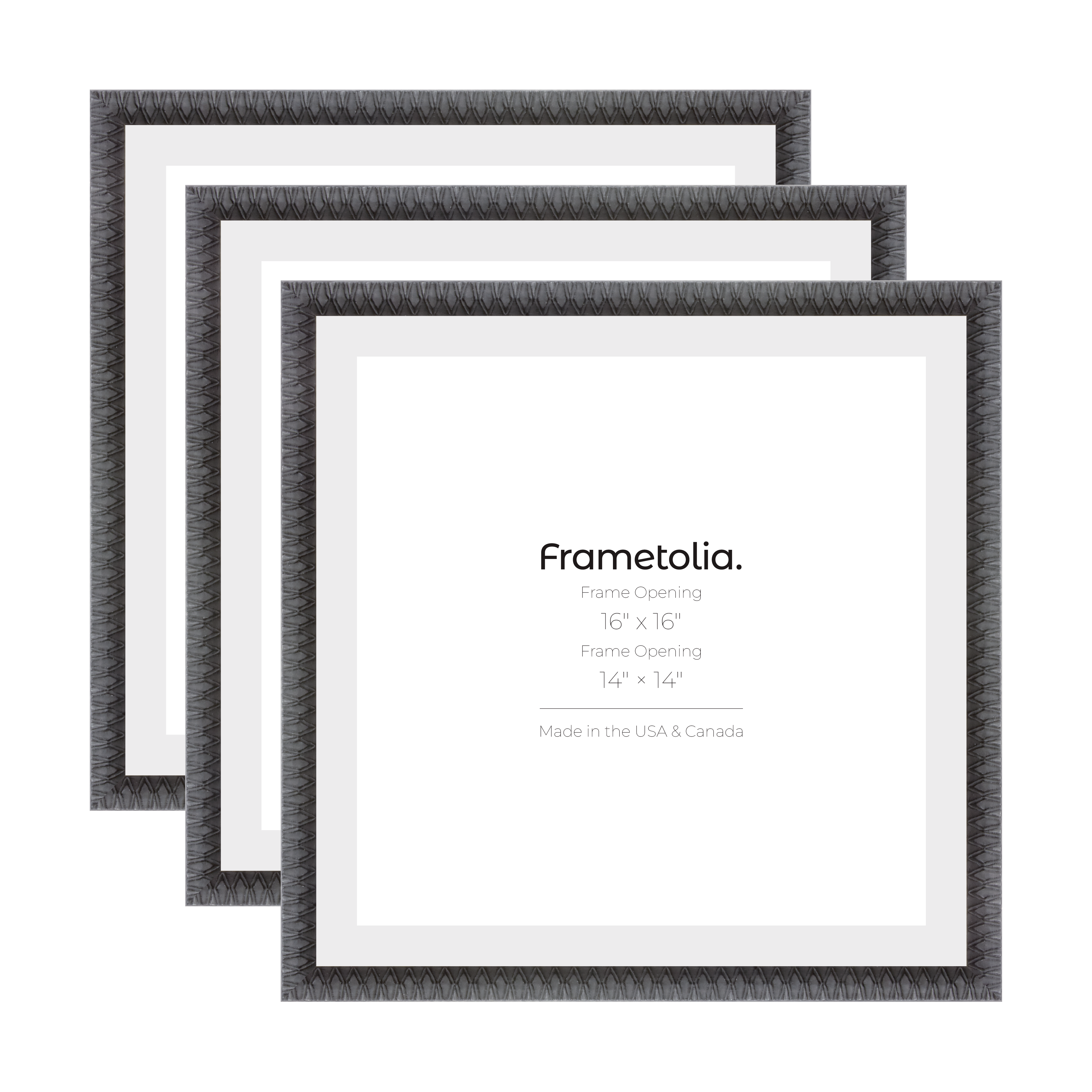 Black Art Deco Wall Frames - Set of 3 with 7/8 Inch Width - Perfect for Living Room, Bedroom & Office Decor