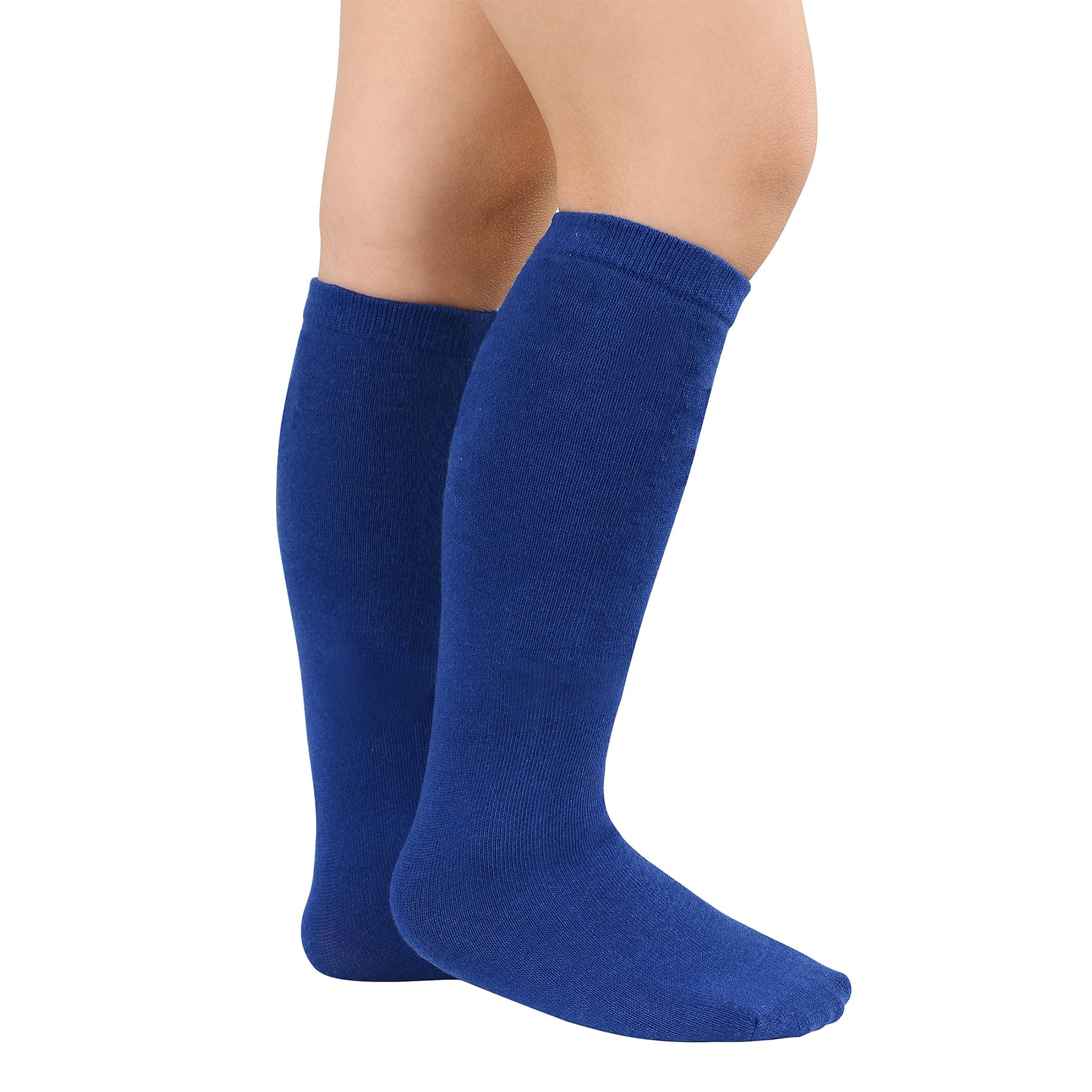 Zando Kids Soccer & Baseball Socks - Knee High Cotton Athletic Socks for Girls (3-12 Years) | Seamless Design for Comfort | Perfect for Soccer, Softball & School Sports