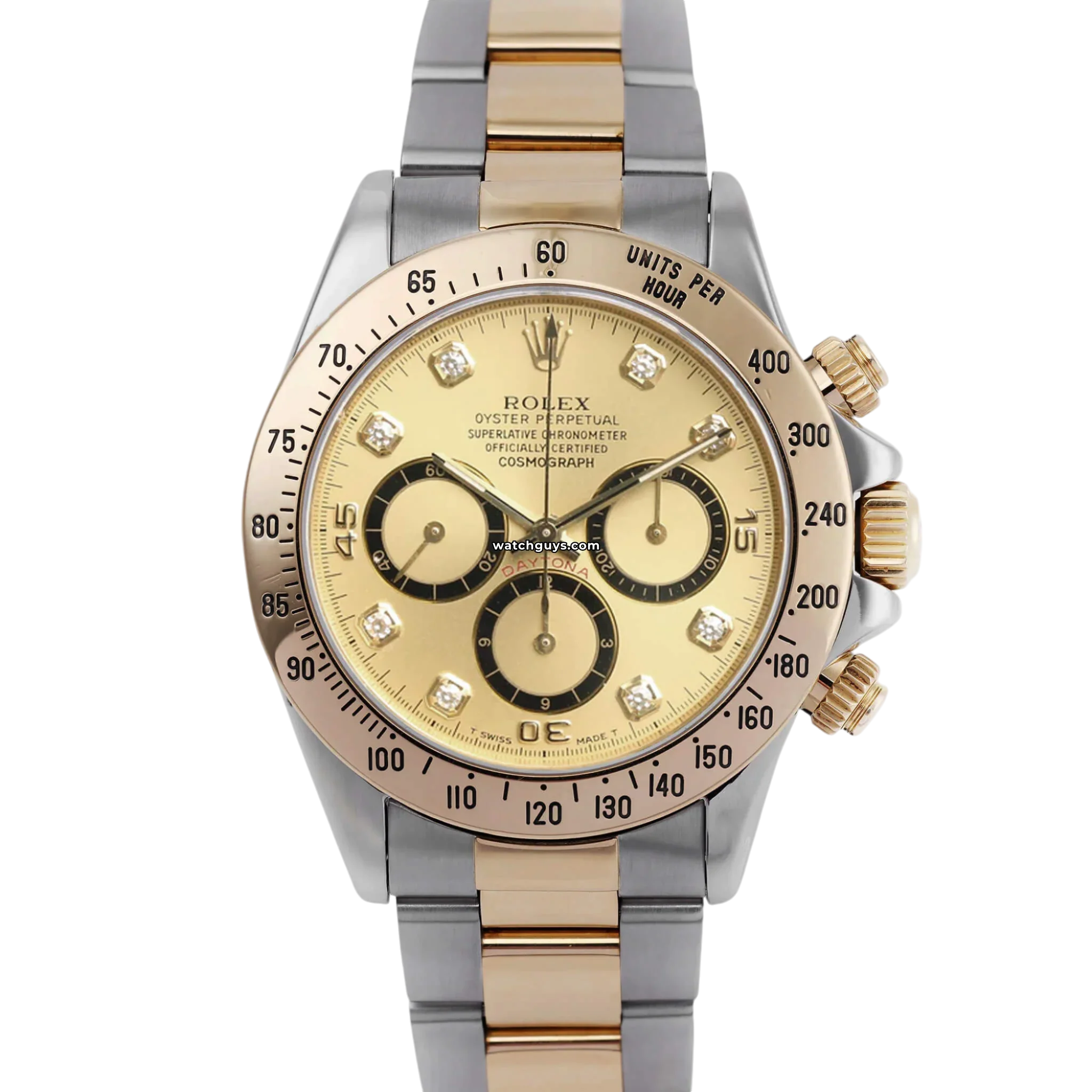 Authentic Rolex Daytona Zenith 16523 Champagne Dial Diamond Bezel Watch - Luxury Men's Timepiece for Business, Gifting & Special Occasions