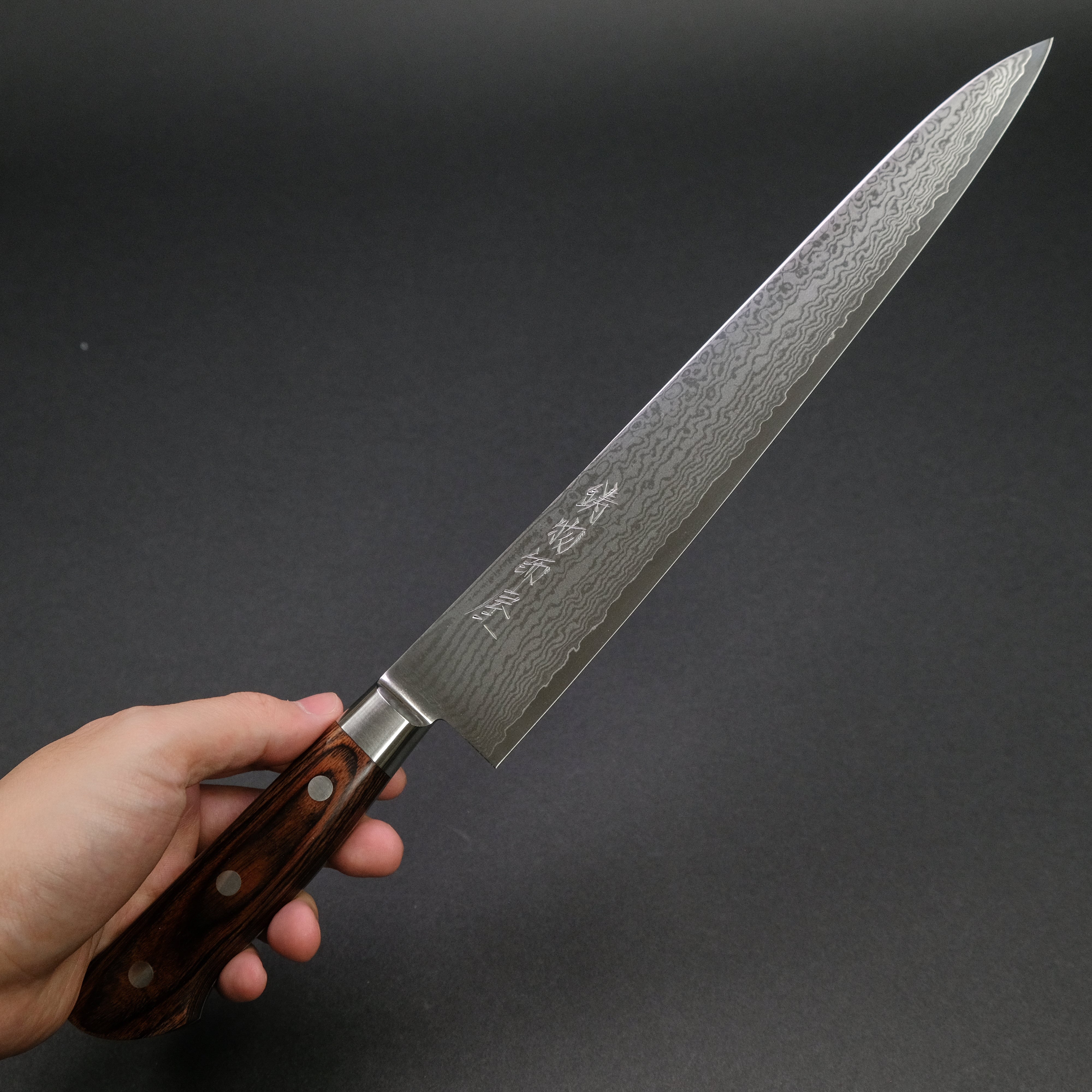 Hitohira Imojiya ST Damascus Sujihiki 270mm Japanese Chef Knife - Imitation Mahogany Handle for Slicing Meat, Sushi & Precision Cutting - Perfect for Professional Chefs & Home Cooking