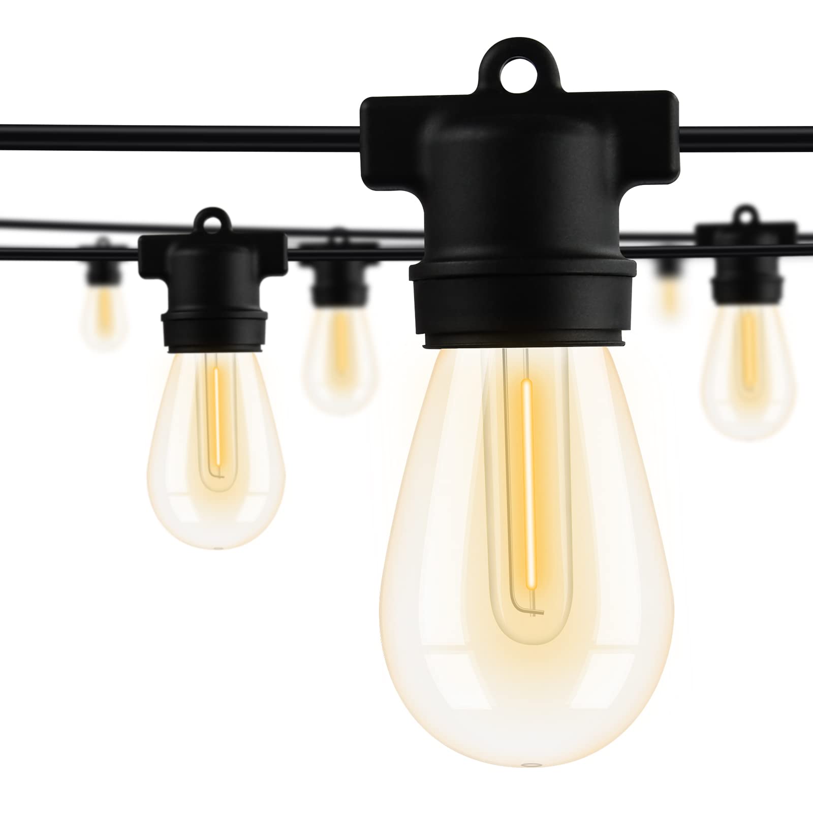 24Ft Outdoor String Lights - 10 LED Dimmable Edison Bulbs, Waterproof & Shatterproof, Commercial Grade Weatherproof for Patio, Garden, Bistro, Cafe Decor | Perfect for Backyard Parties, Wedding Decorations & Outdoor Dining Ambiance