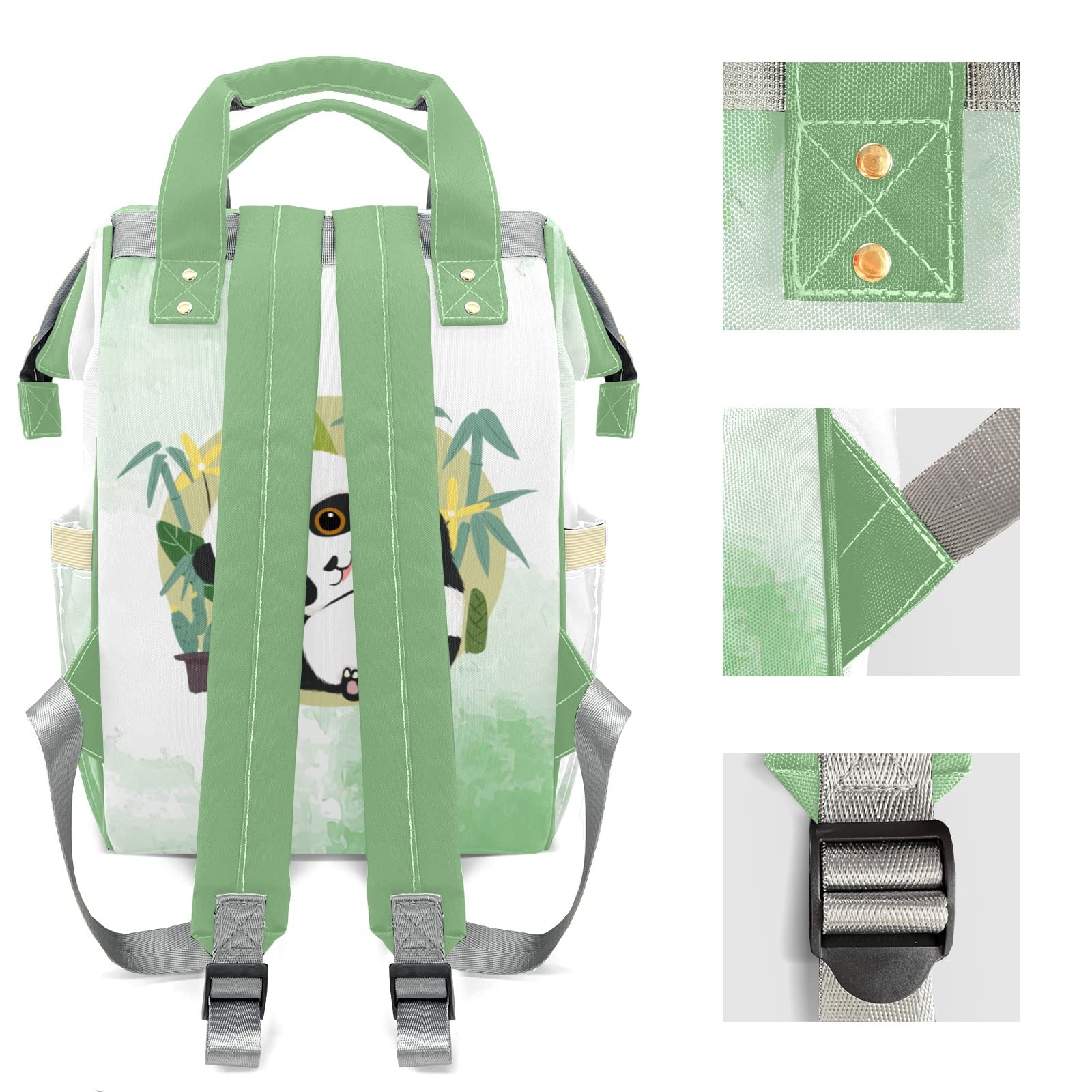 Custom Personalized Mermaid Watercolor Green Mummy Diaper Backpack - Name Embossed Nappy Bag for Baby Essentials | Perfect for Travel, Daycare & On-the-Go Parents