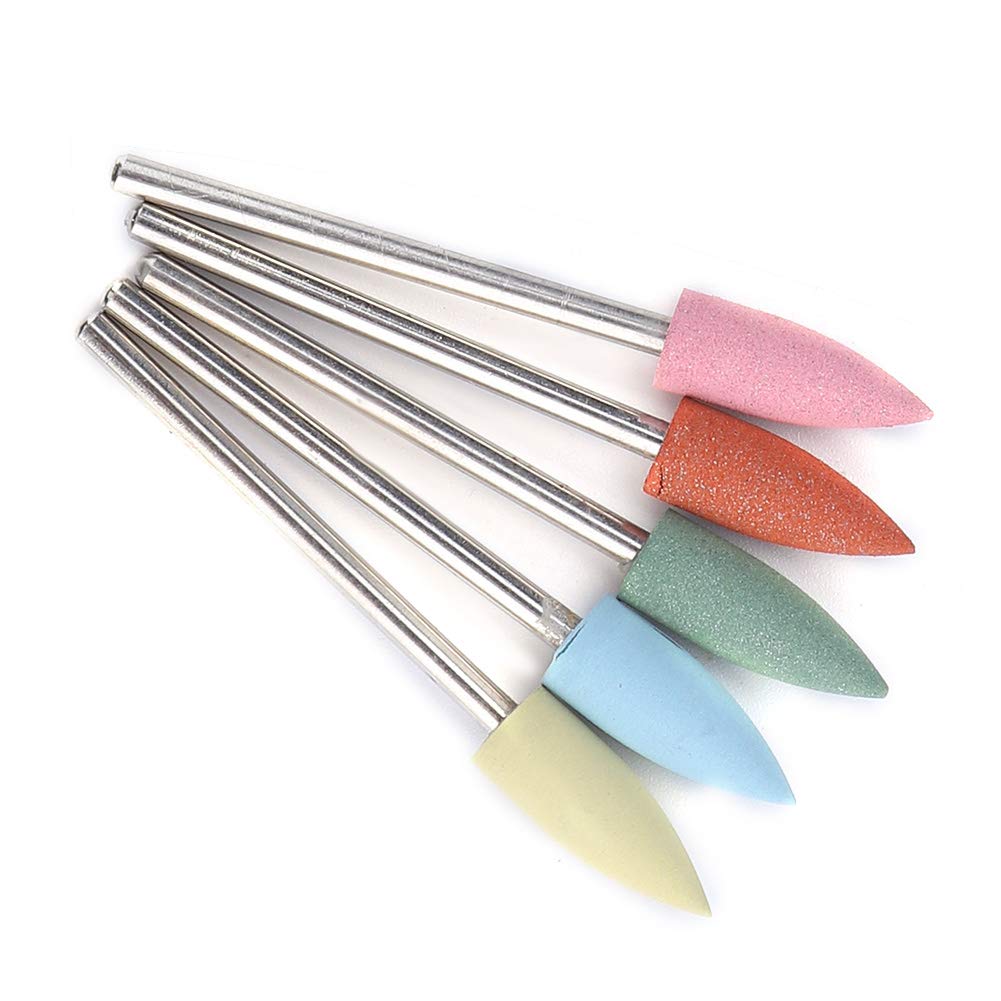 5pcs Silicone Nail Drill Bits Set - Professional Manicure & Pedicure Polishing Burr for Acrylic Nails - Gentle Nail Filing & Smoothing - Perfect for Home Salon & Nail Art Enthusiasts