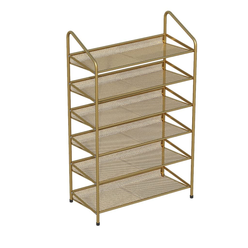 Multi-Layer Shoe Rack Organizer - Space Saving Shoe Storage for Entryway, Closet, Bedroom, Living Room, Dorm & Office - Gold Shoe Shelf for Home Organization (Perfect for Small Spaces & Shoe Collection Display)