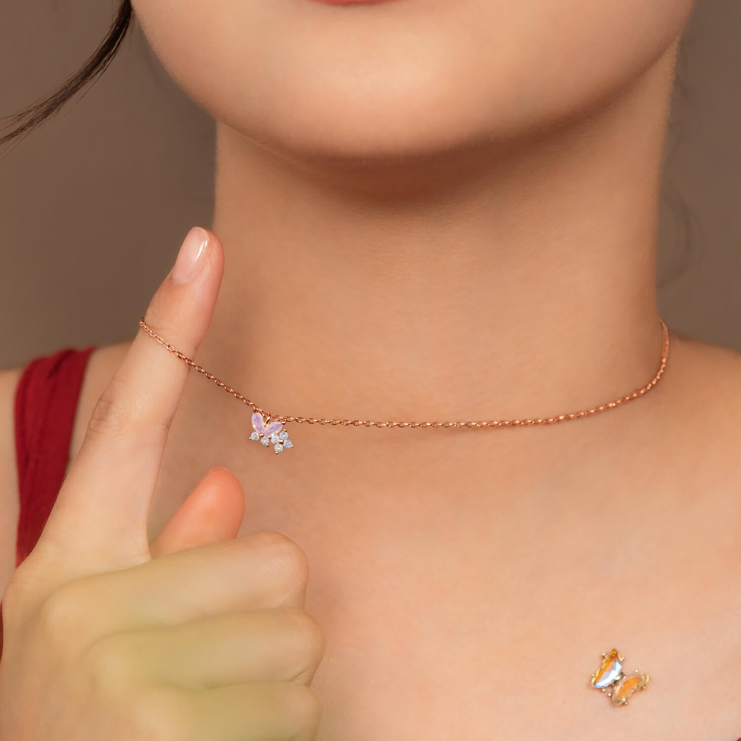 Rose Gold Butterfly Pendant Necklace for Women - Elegant Jewelry Gift for Her - Perfect for Valentine's Day, Anniversary & Special Occasions