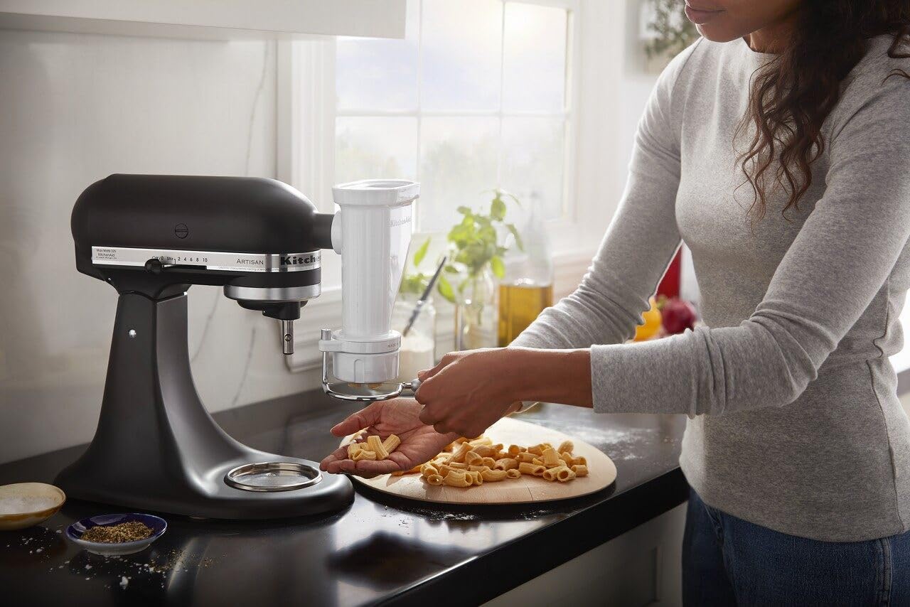 KitchenAid KSMPEXTA Gourmet Pasta Press Attachment - 6 Interchangeable Plates for Homemade Spaghetti, Fettuccine & More | Compatible with Stand Mixers | Perfect for Italian Cooking & Pasta Making at Home