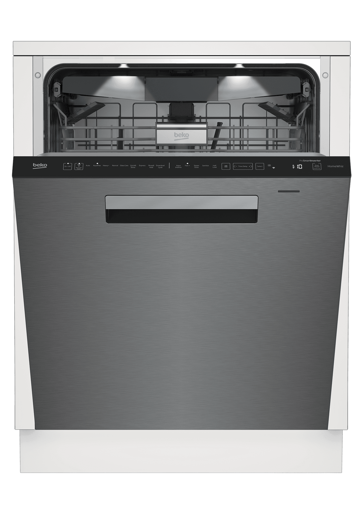 Beko DDT39432XIH 16 Place Settings Stainless Steel Dishwasher with WiFi Connectivity - 39 dB Quiet Operation, Top Control Panel - Perfect for Large Families & Open Kitchen Spaces