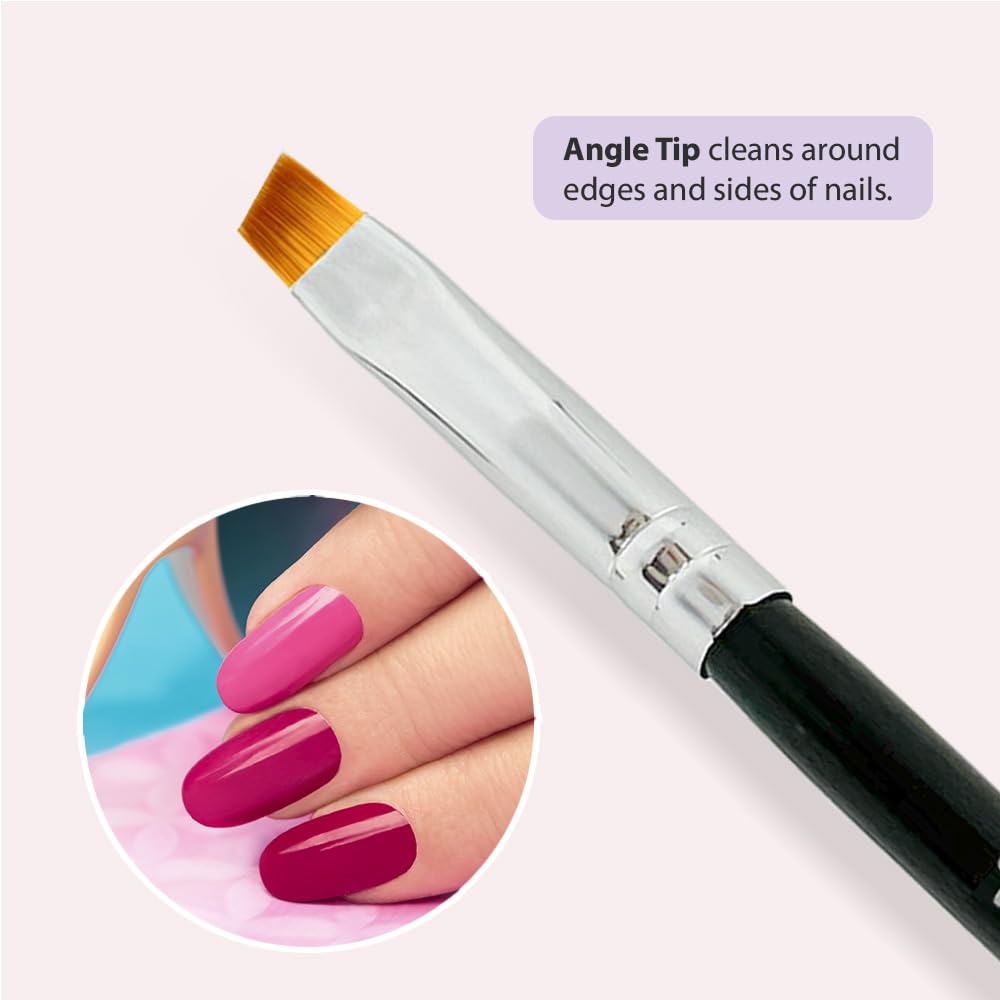 Professional Nail Art Brushes Set - Double Ended Manicure Tools with Cuticle Cleaner & Clean Up Brush for Salon Quality Results at Home | Perfect for DIY Nail Art, Gel Polish Application & Nail Care Routine